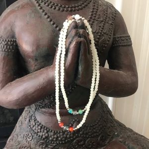 White Agate and Crystal Yoga inspired necklace